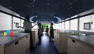 Artist rendering of possible STEM bus interior after renovation
